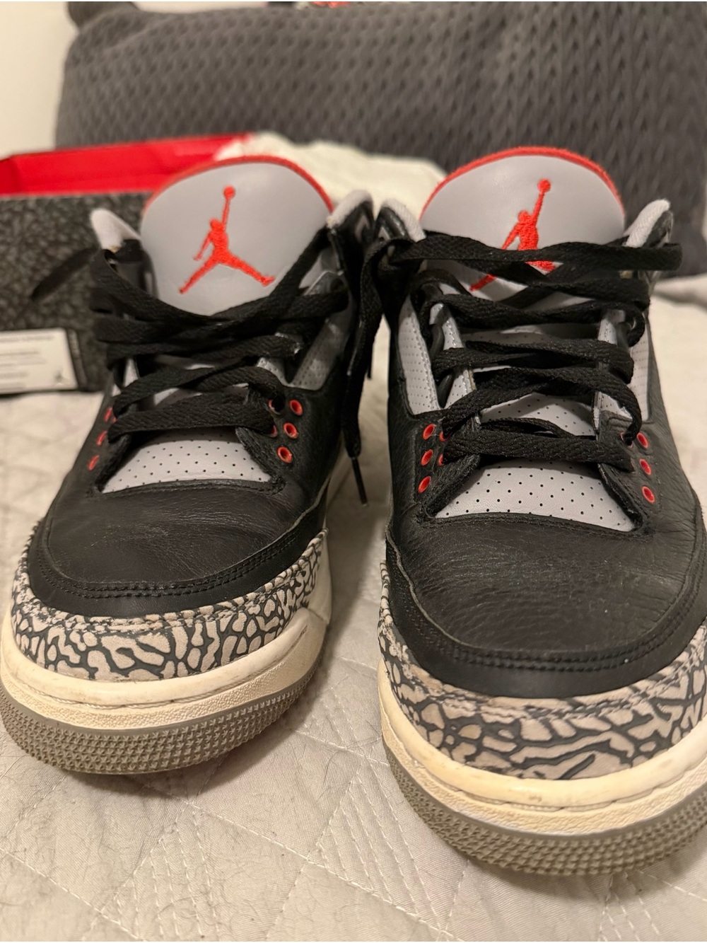 Jordan Kids Black/Gray/Red Retro-Style Sneakers